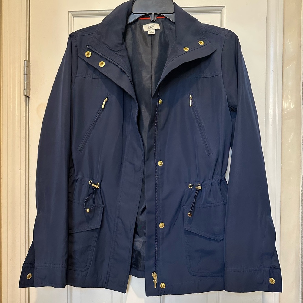 Crown & Ivy Navy Women's Utility Rain Jacket